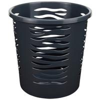 Papierkorb Zebra - Anthrazit/Weiß, Basics, Kunststoff (26/26/26,5cm) - Ondega