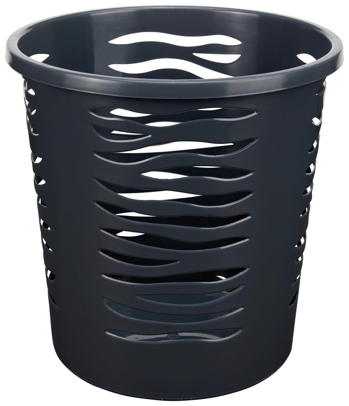 Papierkorb Zebra - Anthrazit/Weiß, Basics, Kunststoff (26/26/26,5cm) - Ondega