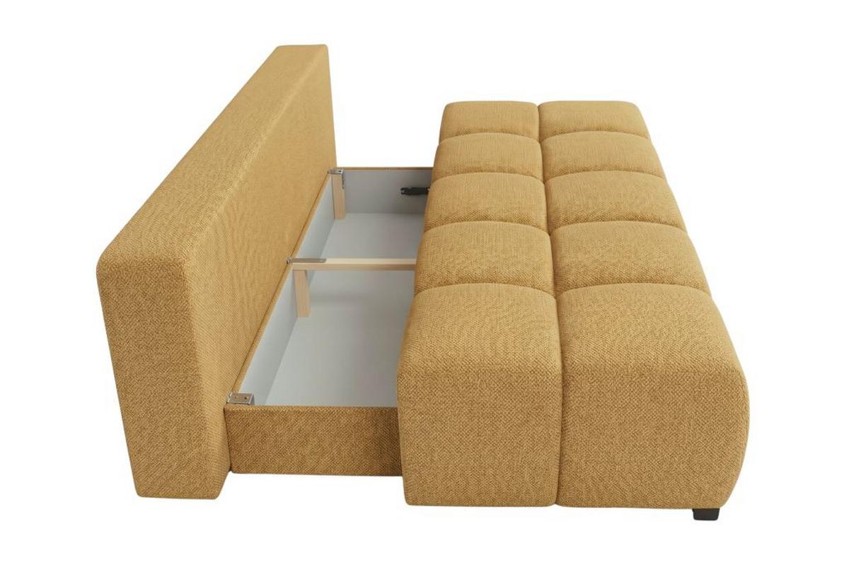 Boxspringová pohovka BOB, žltá ženilka - čierna/žltá, Konventionell, kompozitné drevo/textil (209/105cm) - Based