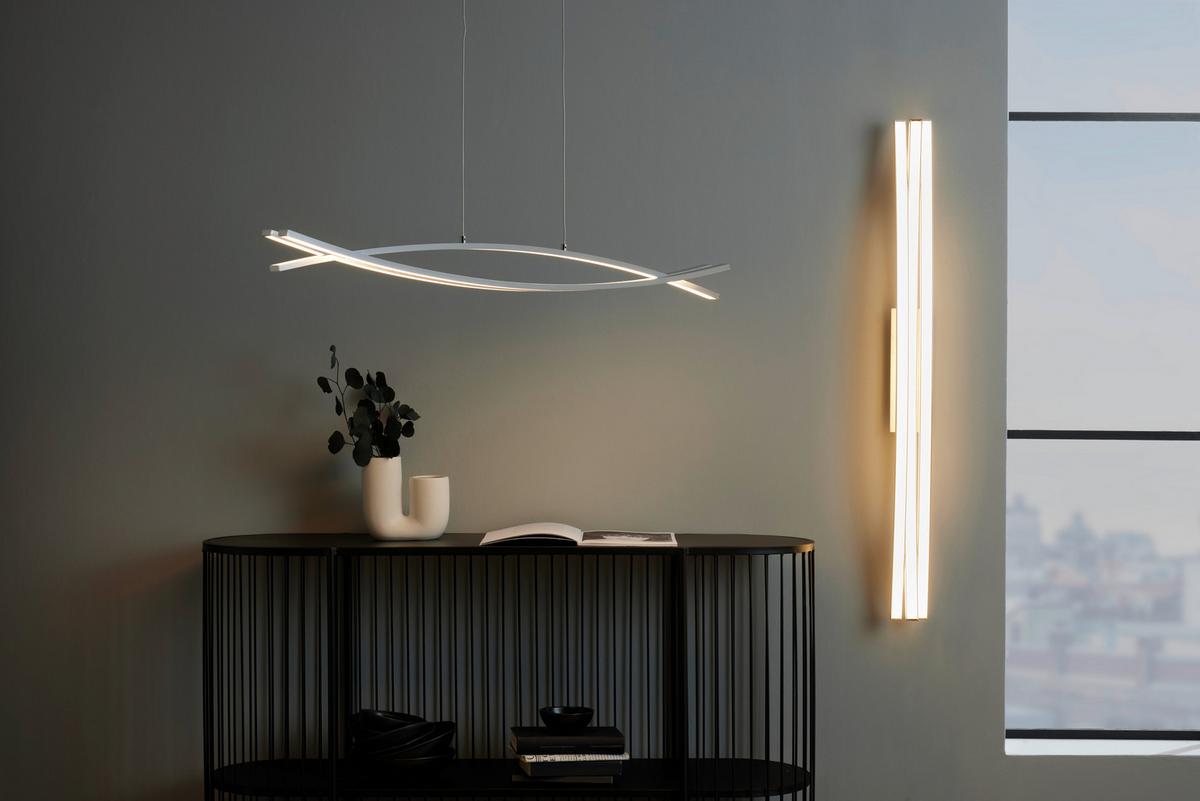 LED svítidlo závěsné Tillo 100/8/120cm, 30 Watt - bílá, Konvenční, kov/plast (100/8/120cm) - Mömax