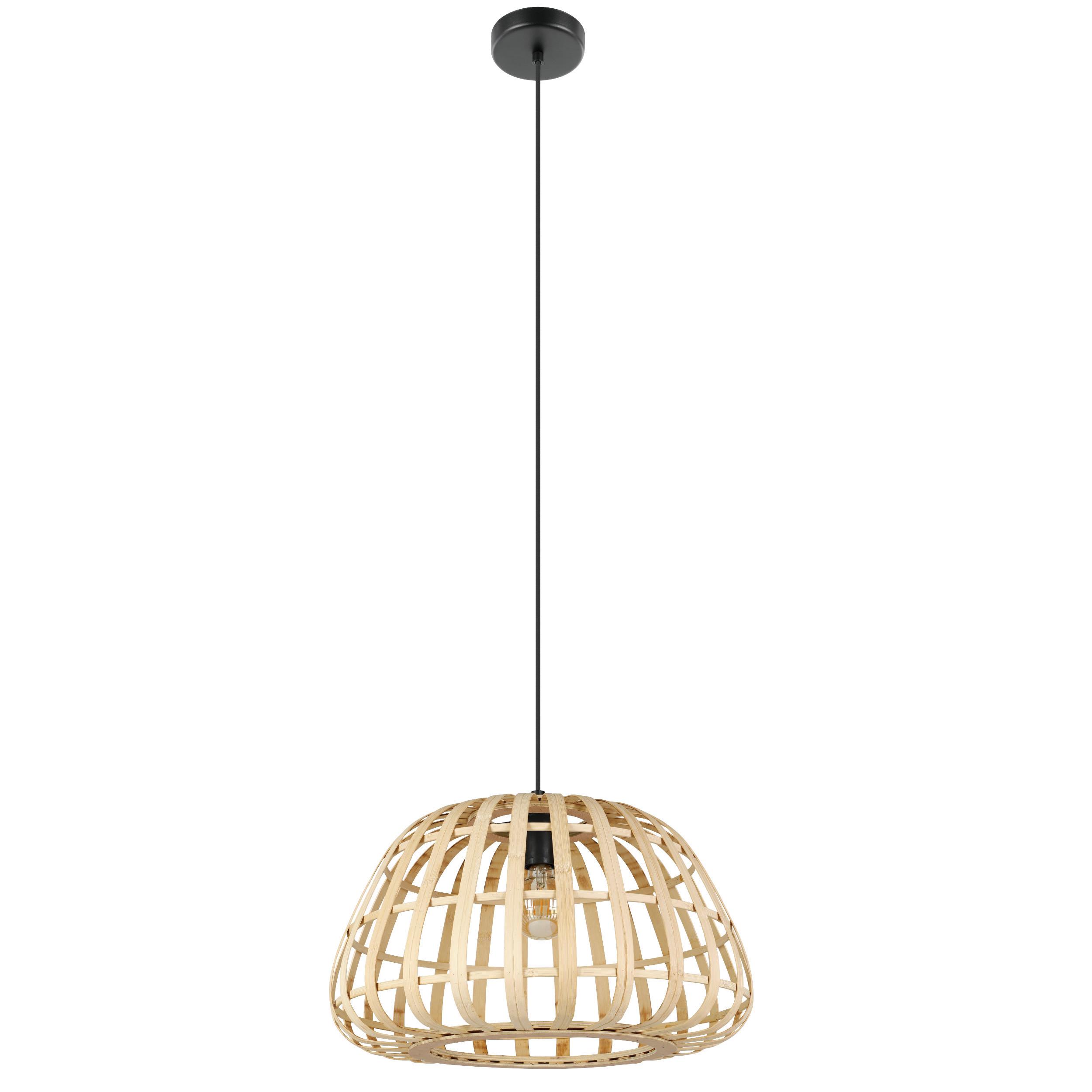 ZÁVESNÉ SVIETIDLO MONTEZUELO - čierna, Natur, kov/drevo (50/150cm)