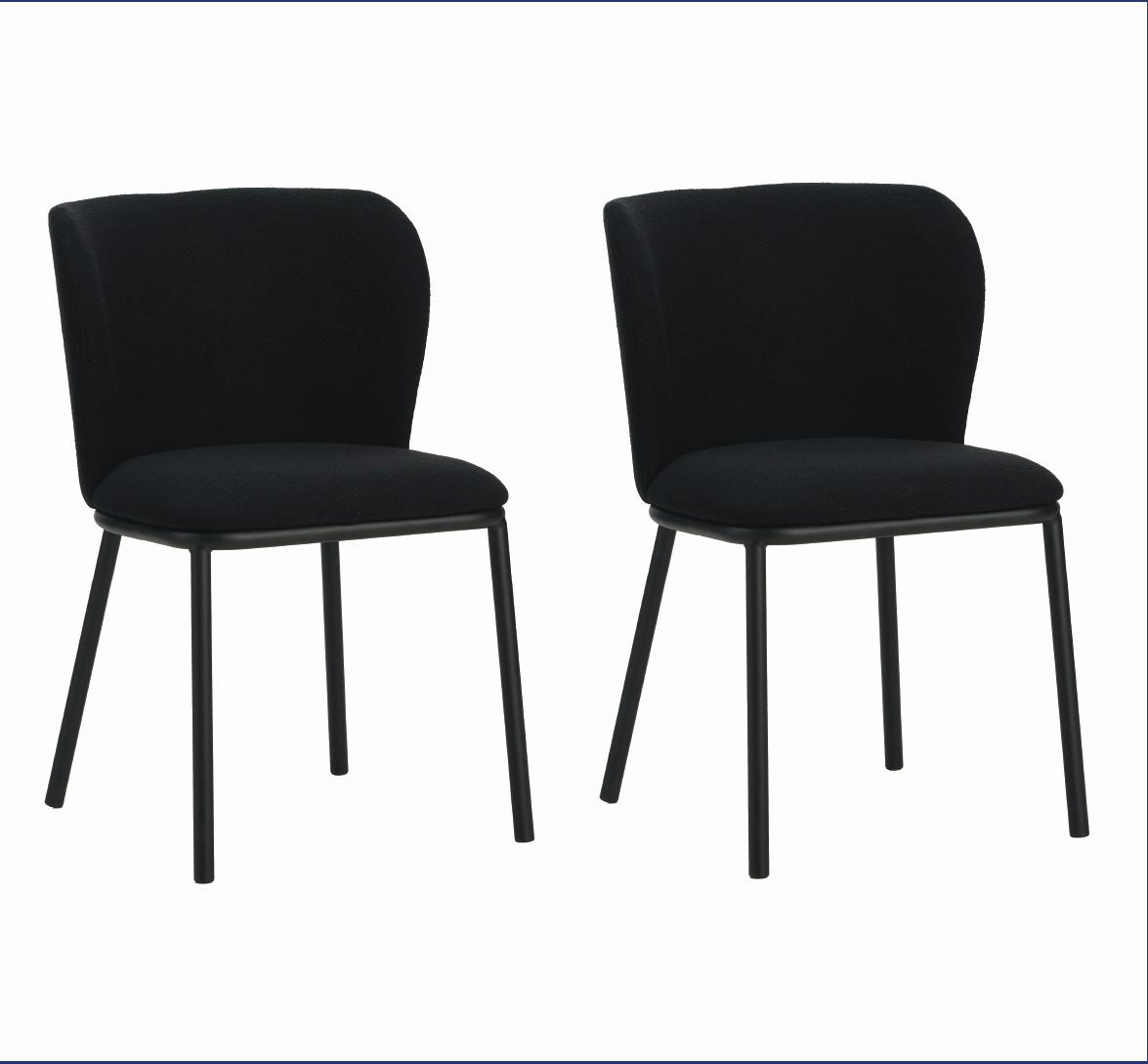 Stuhl-Set Bourges Schwarz B: 52 cm - Schwarz, MODERN, Textil/Metall (52/80/44cm) - MID.YOU