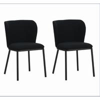Stuhl-Set Bourges Schwarz B: 52 cm - Schwarz, MODERN, Textil/Metall (52/80/44cm) - MID.YOU