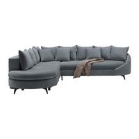 Rohová sedačka AXEL, ľavá, sivá tkanina - čierna/sivá, Modern, kov/textil (291/250cm) - Mömax