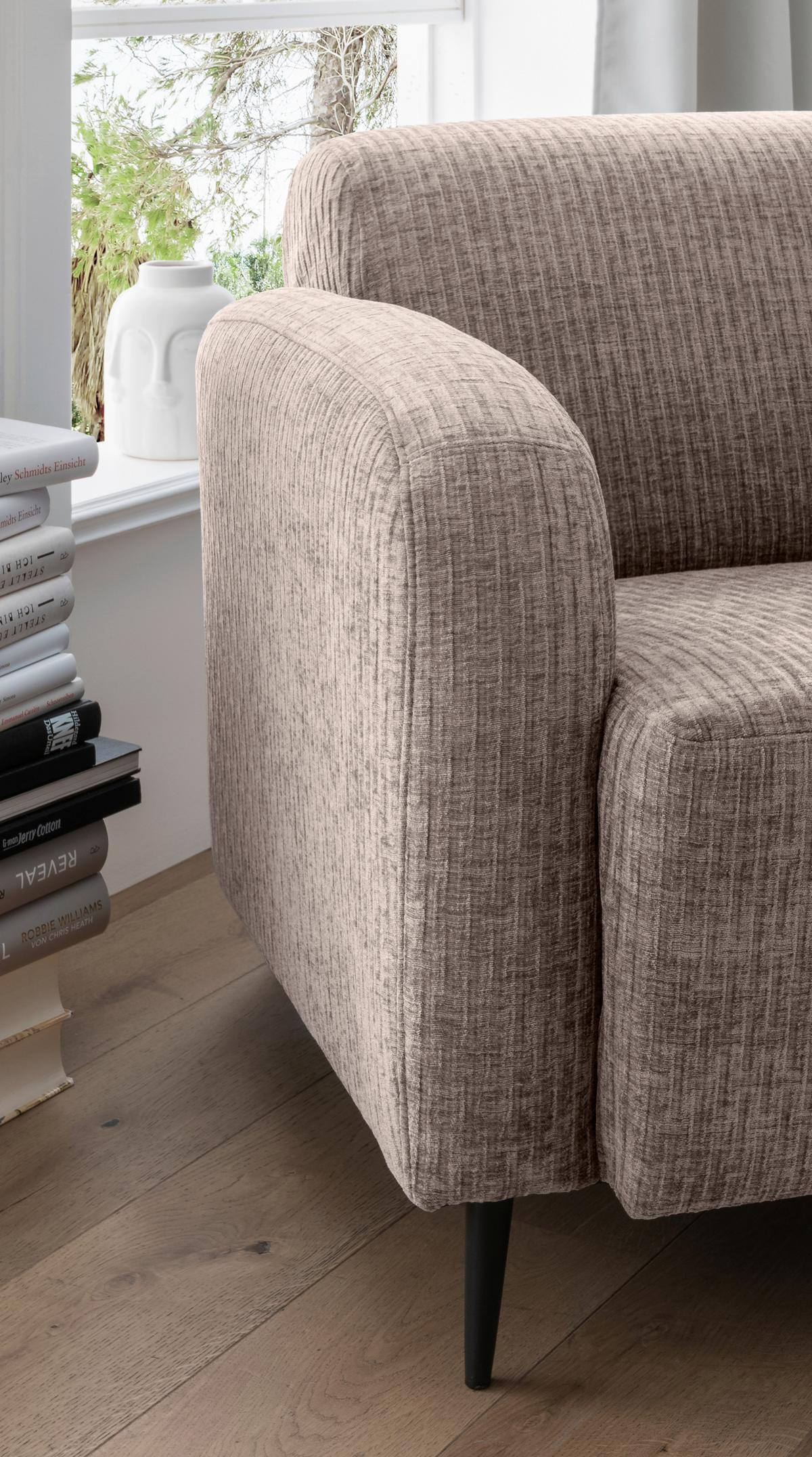 Polstersessel Mit Armlehnen Marone, Beige, B: 85 Cm - Beige/Schwarz, MODERN, Textil (85/76/90cm) - Livetastic