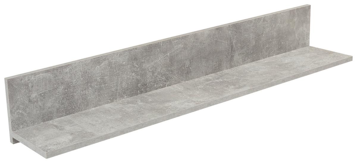 NÁSTENNÁ POLICA MALTA - sivá, Modern, kompozitné drevo (128/18/20cm)