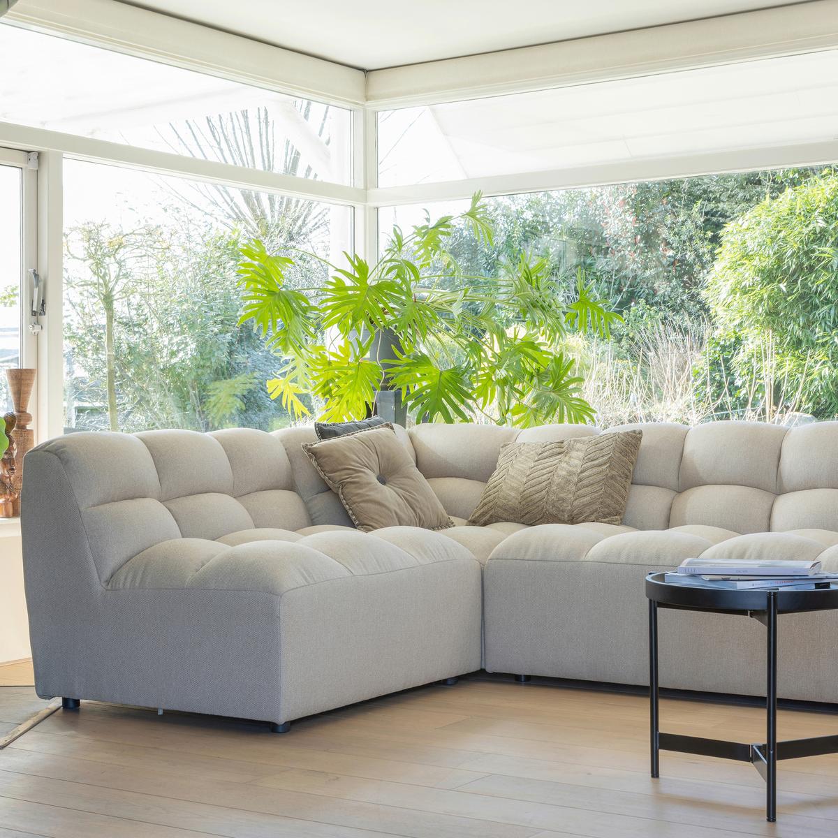 Sessel Pepper Sandfarben B: 100cm - Sandfarben/Schwarz, Design, Textil (100/79/92cm) - Livetastic