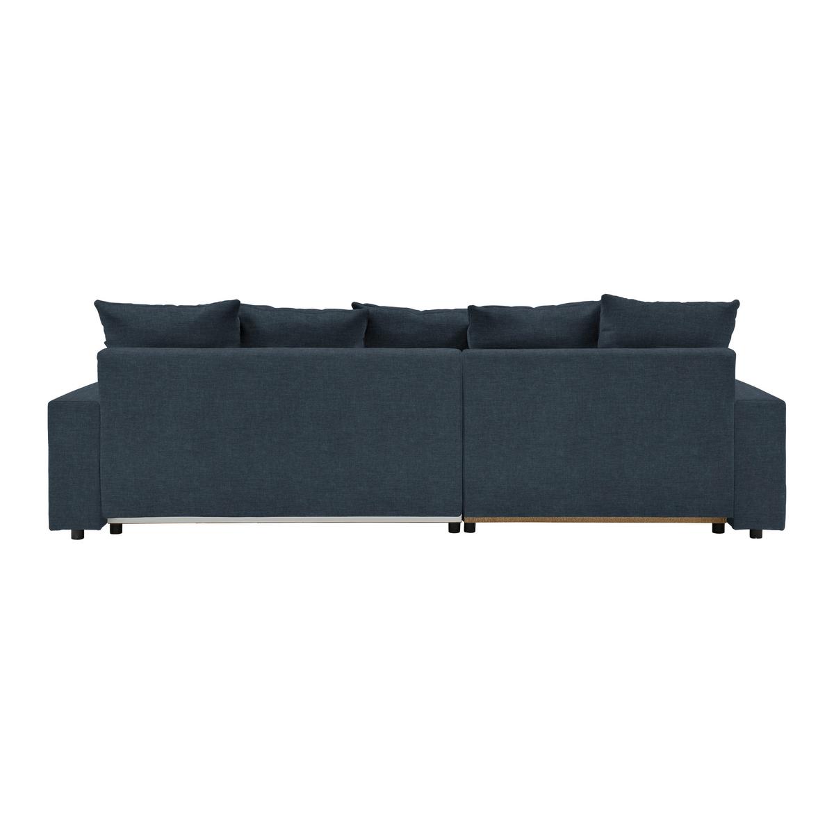 Rohová sedačka ALATRI, oboustr.,tmavě modrá,s polšt. - černá/zelená, Moderní, textil/plast (289/90/176cm) - Based
