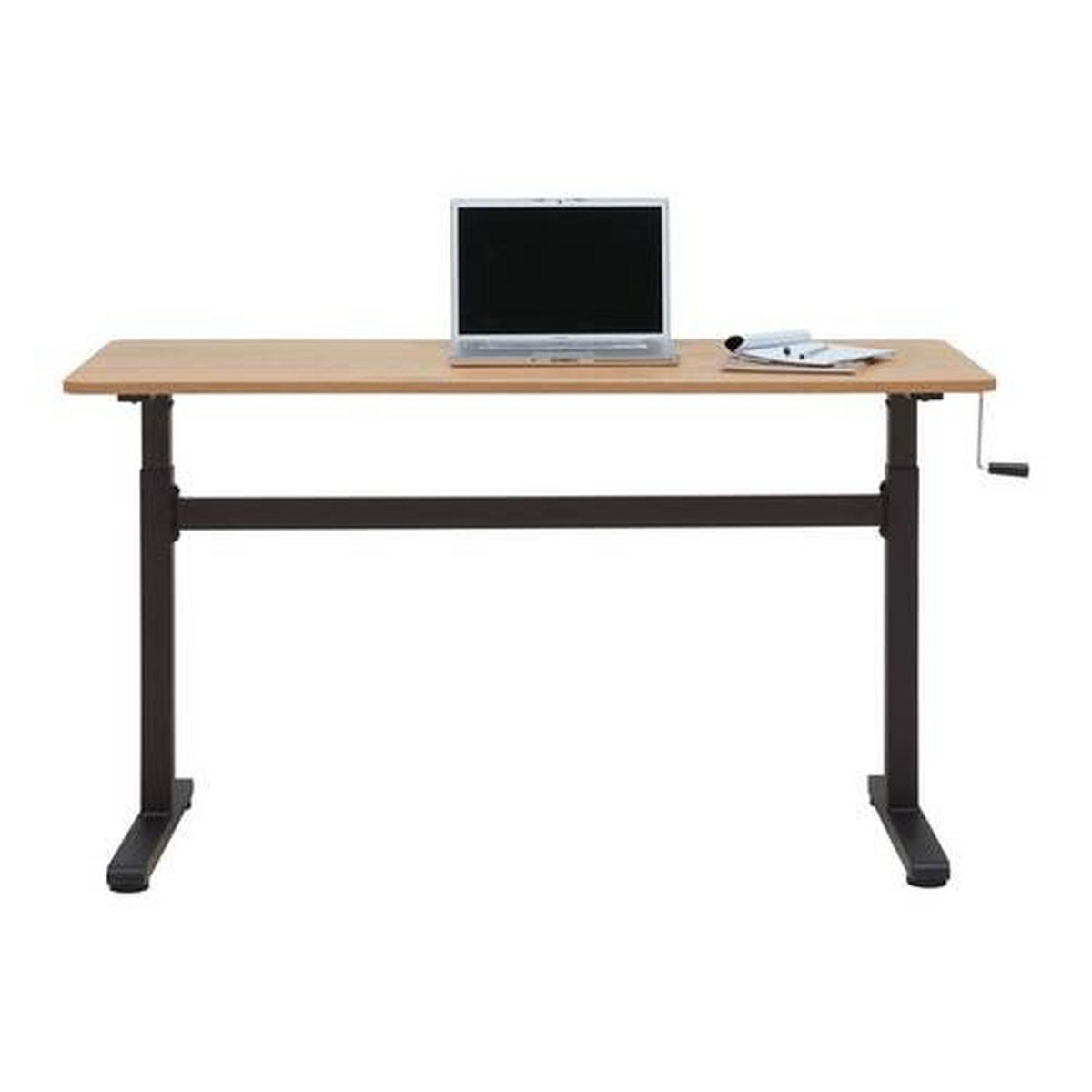 Psací stůl CARMELO I - černá/barvy dubu, Moderní, kov/kompozitní dřevo (140/70-117/60cm) - Mömax