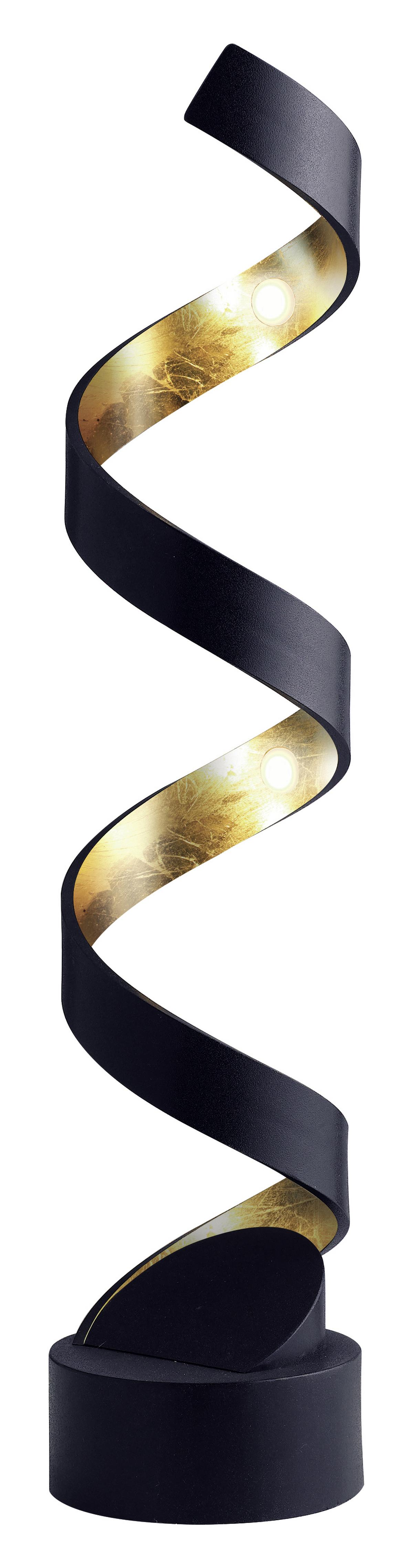 Tischlampe Helix Schwarz/ Goldfarben - Goldfarben/Schwarz, Design, Metall (14,5/66cm)