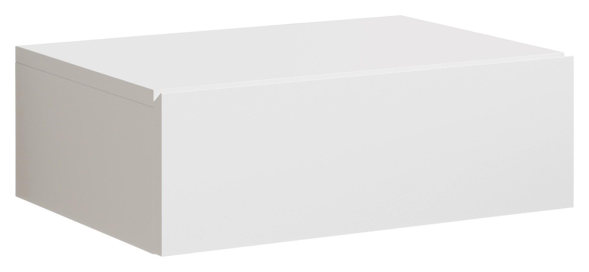 Nachkästchen Weiß H: 14 cm Tajo - Weiß, MODERN, Holzwerkstoff (42/14/30cm) - Livetastic