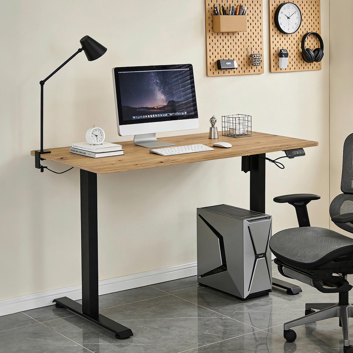 Schreibtisch Emil Schwarz/Eiche Artisan B: 120cm - Schwarz/Eiche Artisan, Trend, Holzwerkstoff/Metall (120/72-118/60cm)