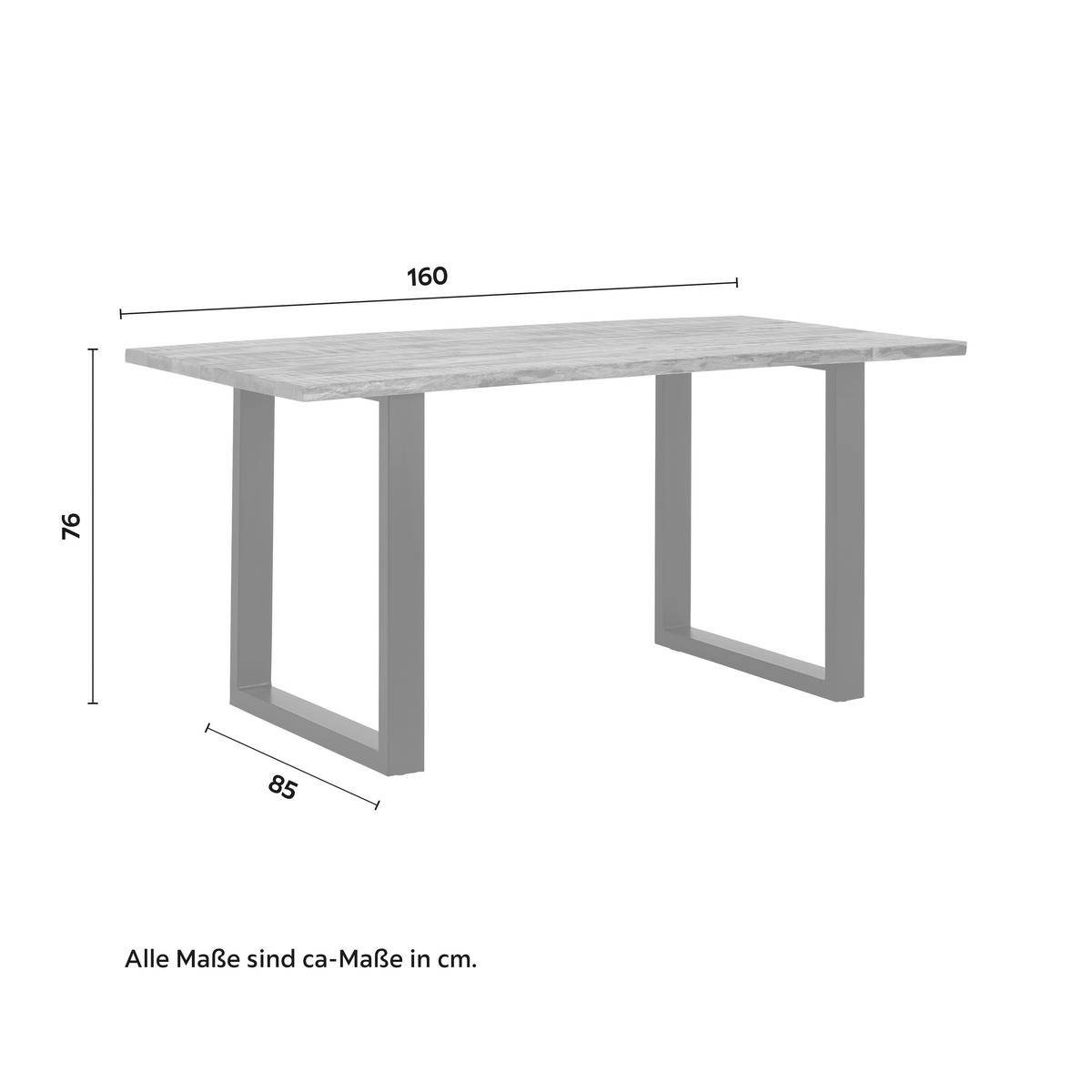 Jídelní stůl Arya 160x85 cm - černá/barvy akácie, Moderní, kov/dřevo (160/85/76cm) - Bessagi Home