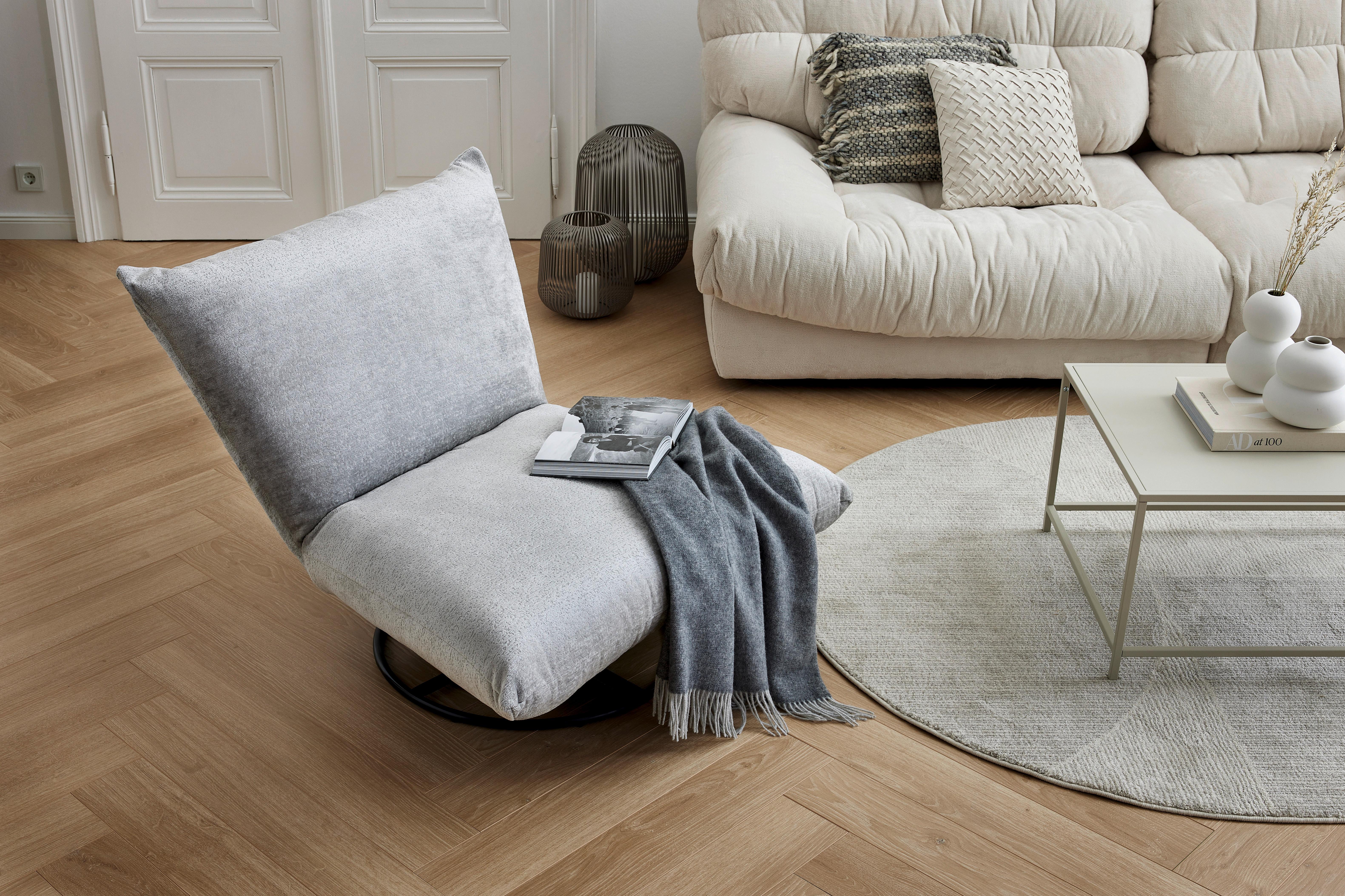 Relaxsessel Cremona Polyester Grau - Schwarz/Grau, Design, Textil (100/78/96cm) - Livetastic