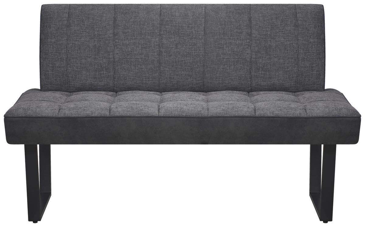 Sitzbank Pag - Schwarz/Grau, KONVENTIONELL, Textil/Metall (140/86/70cm) - MID.YOU