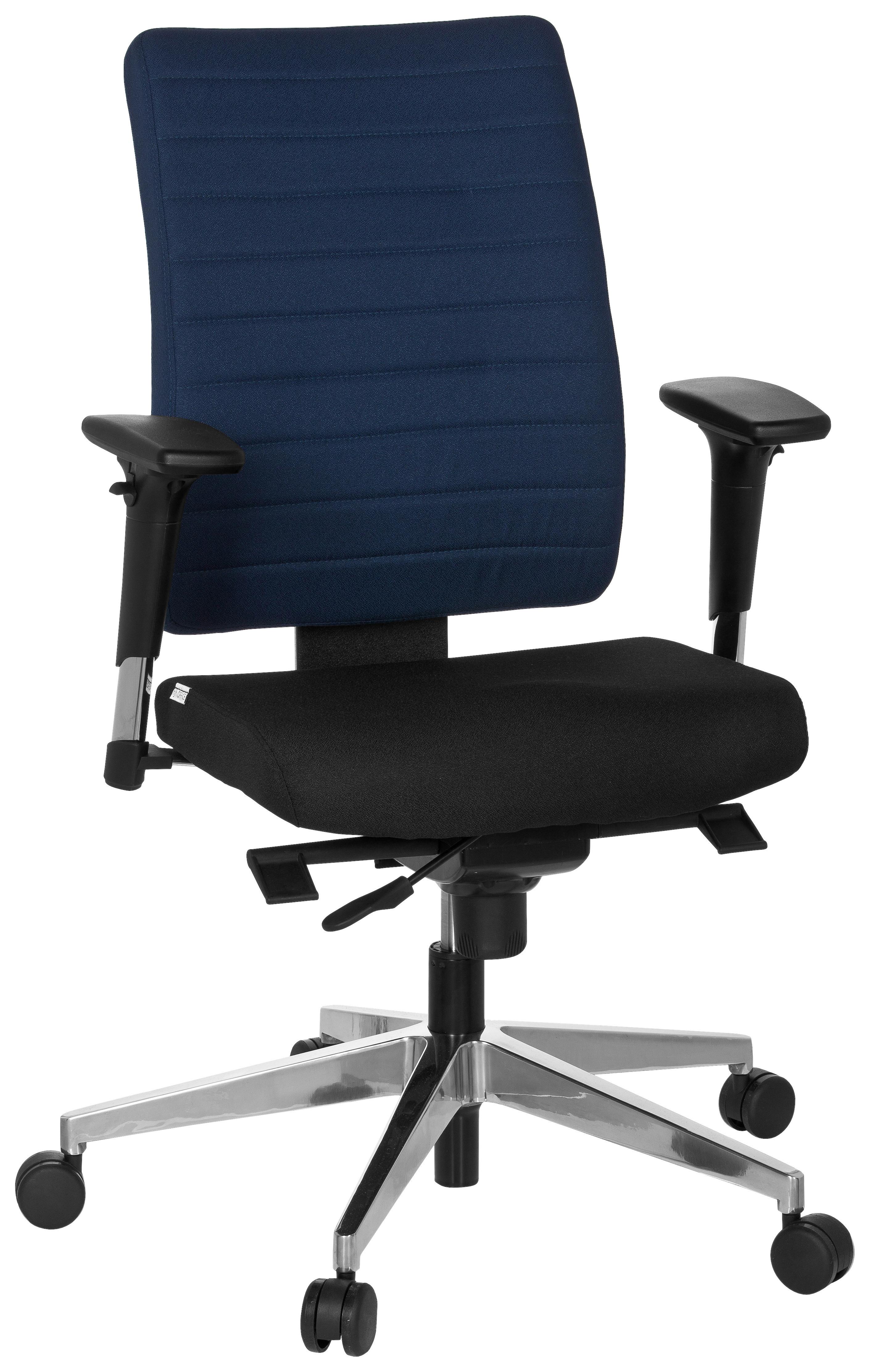 Drehstuhl Pro-Tec 350 Blau/Schwarz - Chromfarben/Blau, MODERN, Kunststoff/Textil (57/123/45cm) - MID.YOU