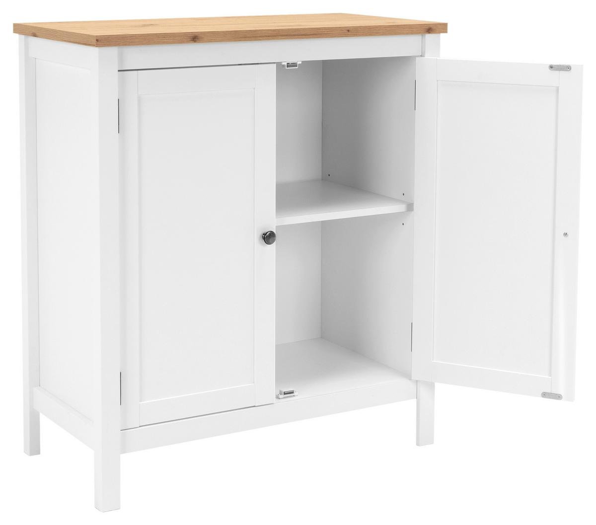 Kommode B 80 cm Bergen 1, Weiß/Eiche Dekor - Eichefarben, KONVENTIONELL, Holzwerkstoff (80/90/40cm) - MID.YOU