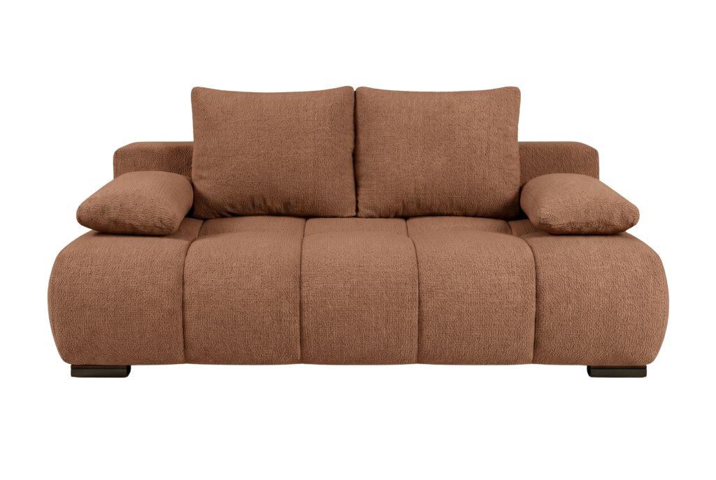 Boxspringová pohovka BOB, hrdzavá ženilka - čierna/žltá, Konventionell, kompozitné drevo/textil (209/105cm) - Based