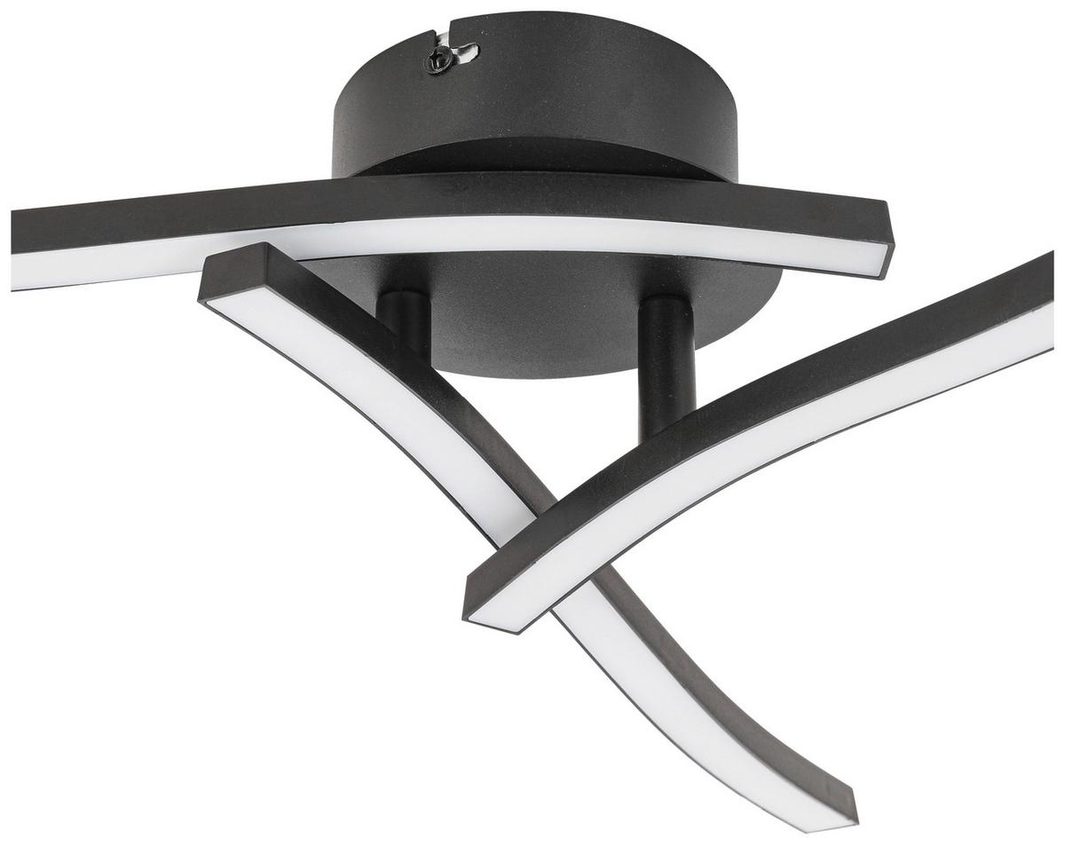 LED-Deckenleuchte Samira - Schwarz, MODERN, Kunststoff/Metall (56/56/11cm) - Luca Bessoni
