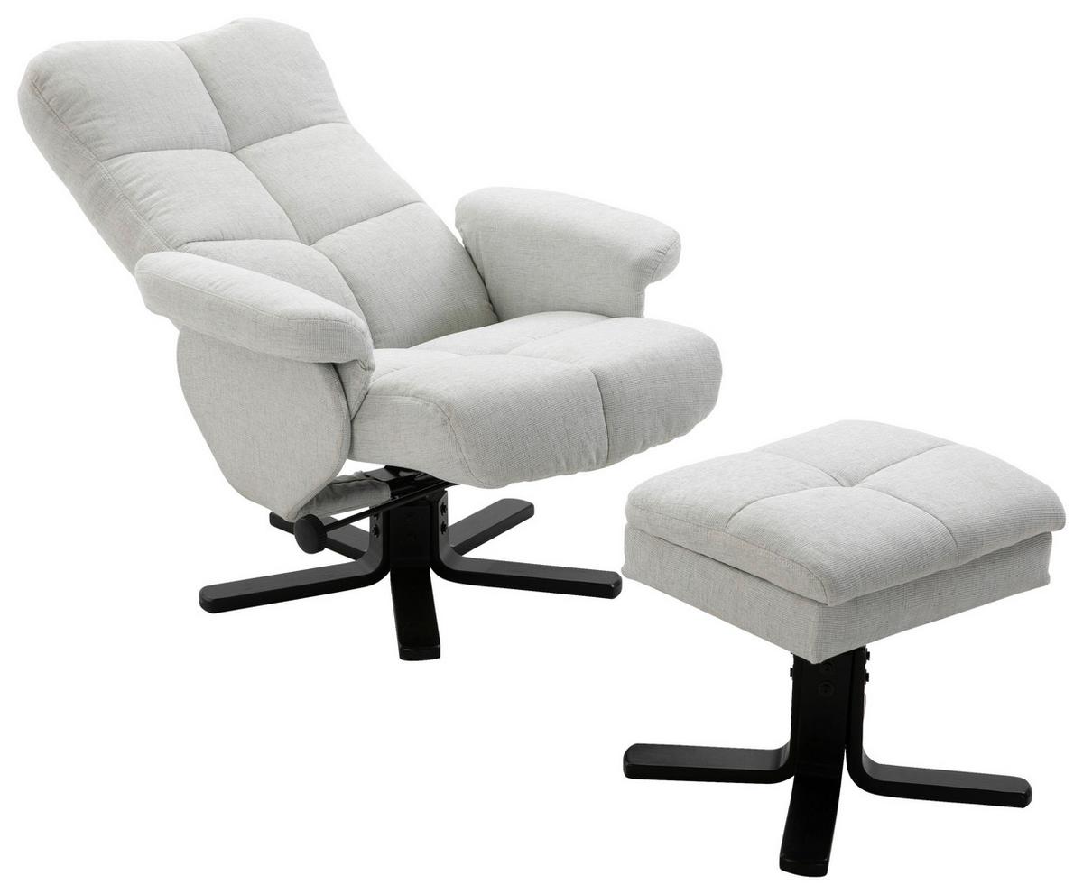 Relaxsesselset Sven - Schwarz/Weiß, Design, Textil/Metall (78/101/90cm) - Livetastic