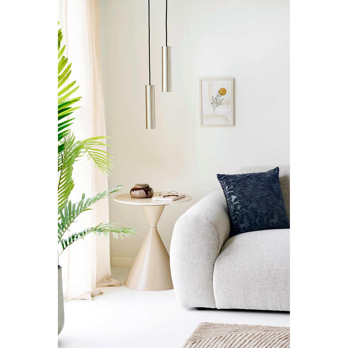 Beistelltisch Annecy Sandfarben B: 50cm - Sandfarben, Design, Stein/Metall (50/50/56cm) - MID.YOU