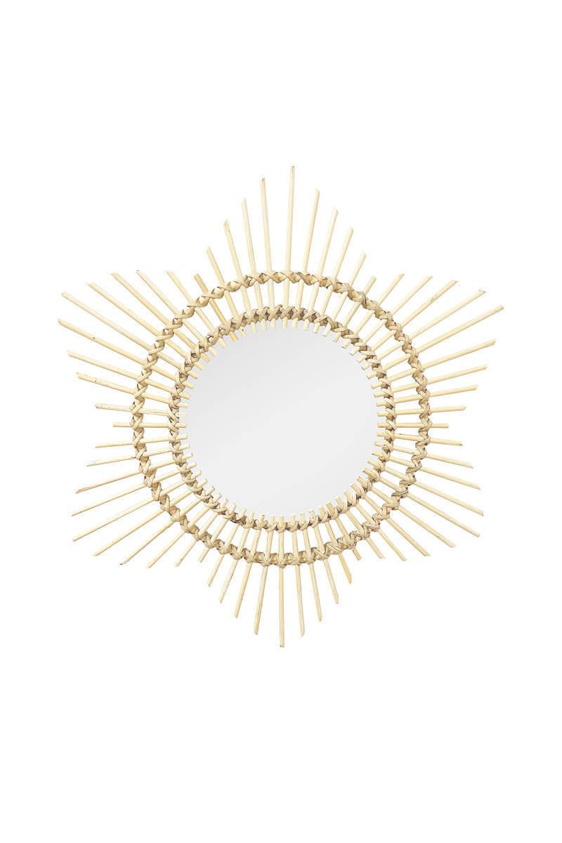 Rattan-Spiegel im Boho-Stil