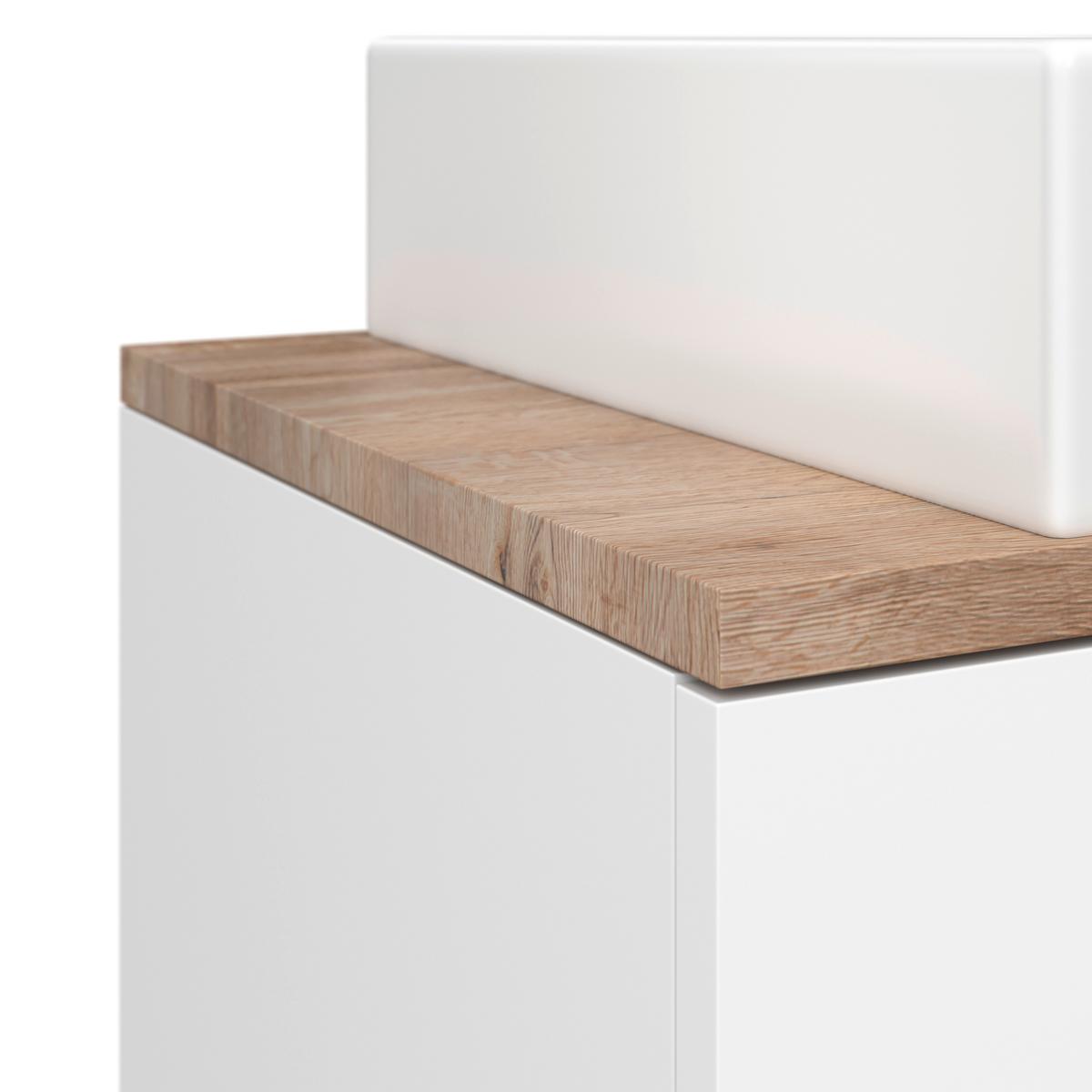 Waschbecken mit Unterschrank Marbella B: 80 cm Weiß - Weiß, MODERN, Keramik/Holzwerkstoff (80/64,5/47cm)
