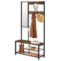Garderobe Hsr050b01v1 - Schwarz/Braun, Trend, Holzwerkstoff/Metall (98/36/185cm) - MID.YOU