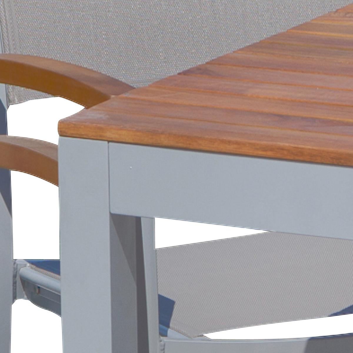 Gartengarnitur 5-Tlg. Naxos Alu/Holz/Textil - Silberfarben/Grau, ROMANTIK / LANDHAUS, Holz/Textil - Gardenson