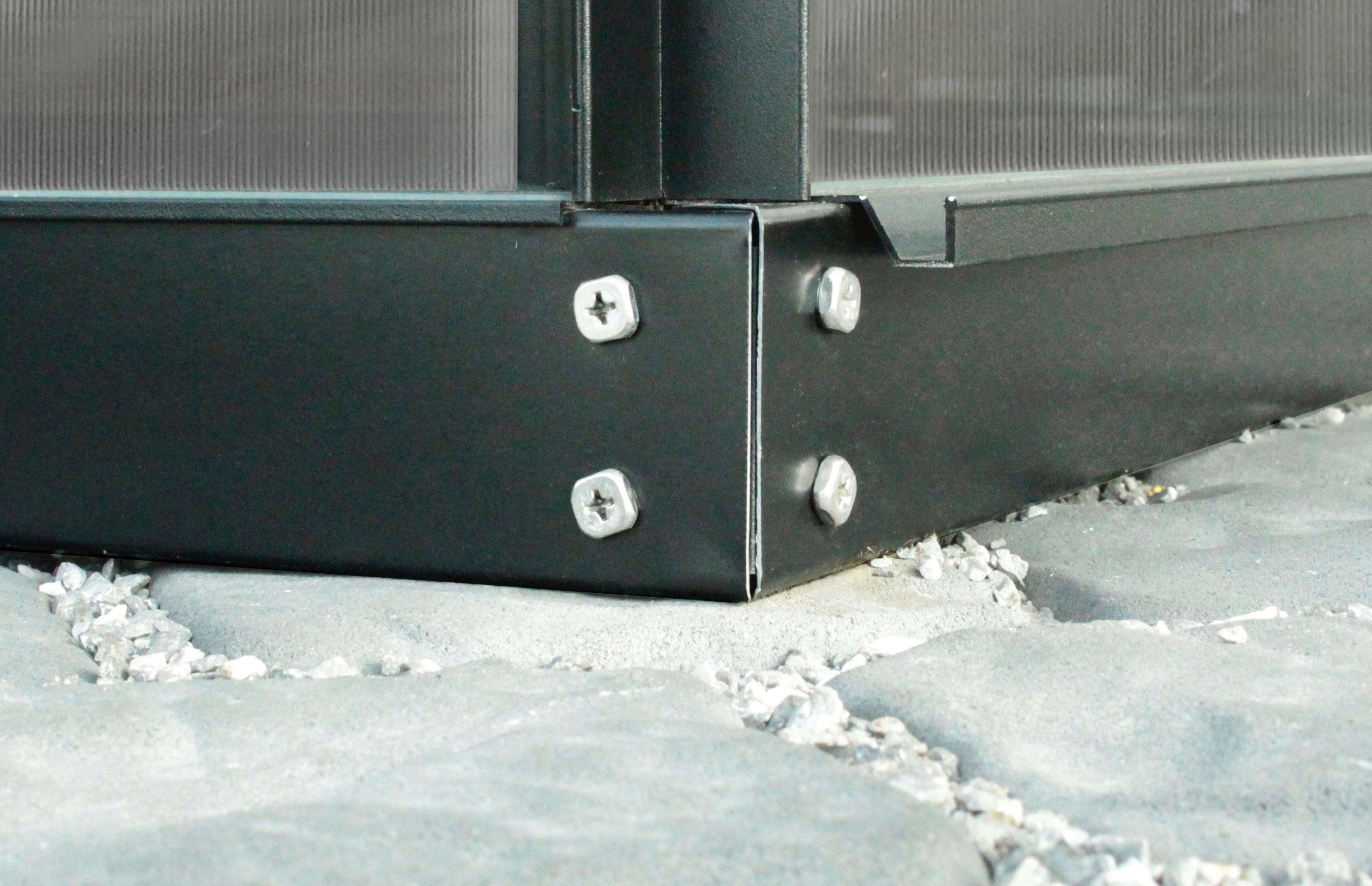 Stahlfundament fürs Gewächshaus Schwarz, H: 6 cm - Schwarz, Basics, Metall (192,2/192,2/6cm)