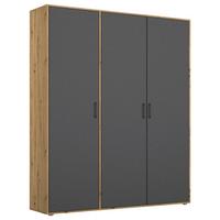 Drehtürenschrank140 Cm Voyager Eiche Artisan,grau - Eiche Artisan/Grau, MODERN, Holzwerkstoff (140/194/53cm) - Rauch Möbel
