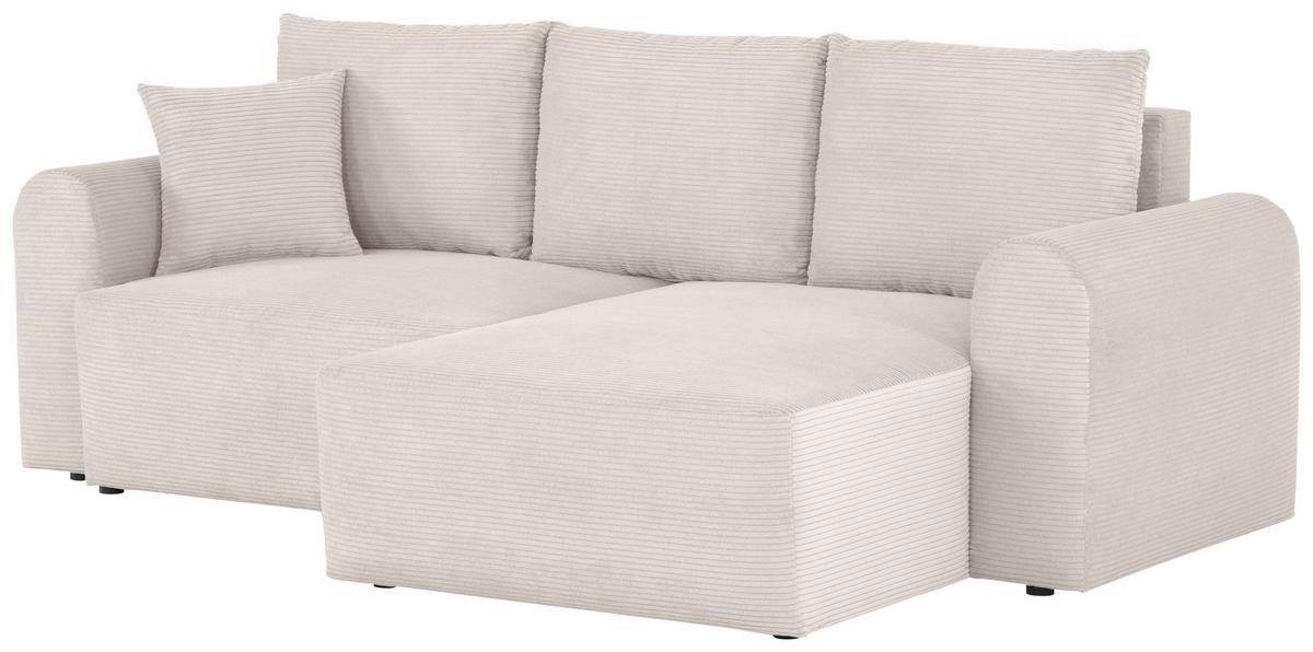 Ecksofa Joni Weiß S: 250 cm - Weiß, Design, Textil (250/151cm) - MID.YOU