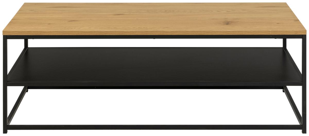 Couchtisch Mit Ablage Gila Eiche Dekor/schwarz - Eichefarben/Schwarz, Trend, Holzwerkstoff/Metall (120/60/42cm) - MID.YOU