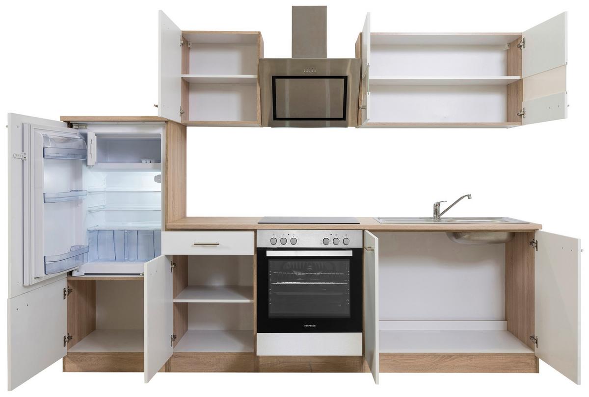 Küchenblock Merle Küchenblock 270 cm - Eichefarben/Weiß, Basics, Holzwerkstoff (270cm) - Respekta