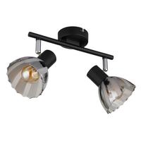 Strahler Zachery Grau Schwarz L: 25 cm - Schwarz/Grau, KONVENTIONELL, Glas/Metall (25/13/19cm) - Globo