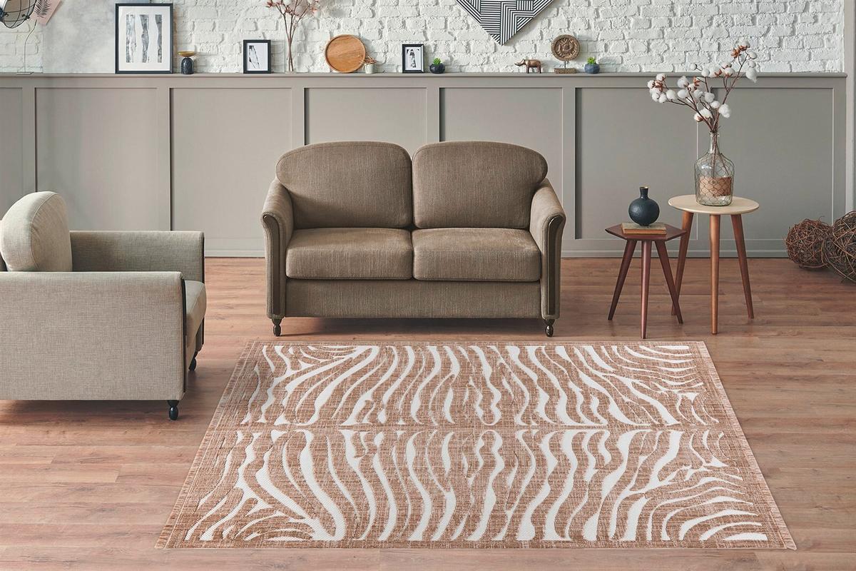 Teppich Braun Sarari 160 cm - Braun, KONVENTIONELL, Textil (160cm) - Kayoom