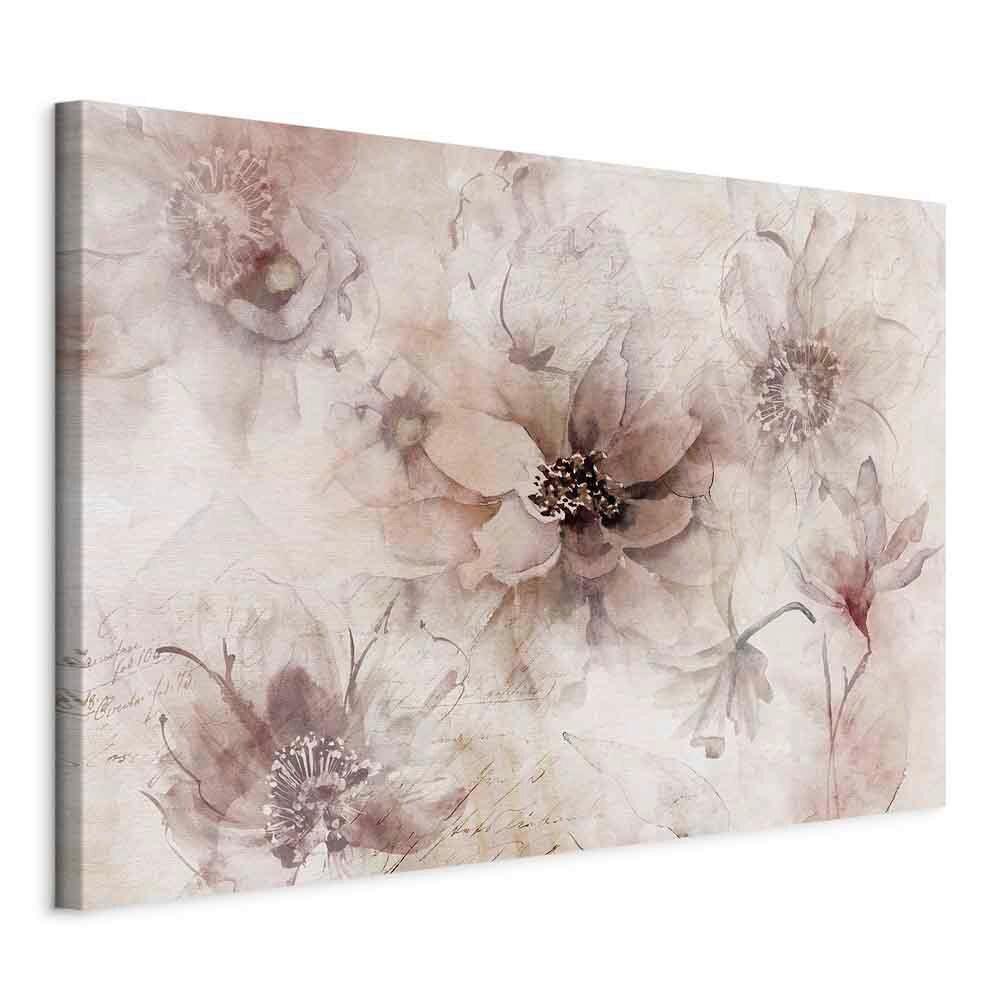 Leinwandbild Flolar Poem Cappuccino Grauweiß B: 60 cm - Grauweiß/Cappuccino, Basics, Holzwerkstoff/Textil (60/40/1,2cm) - artgeist