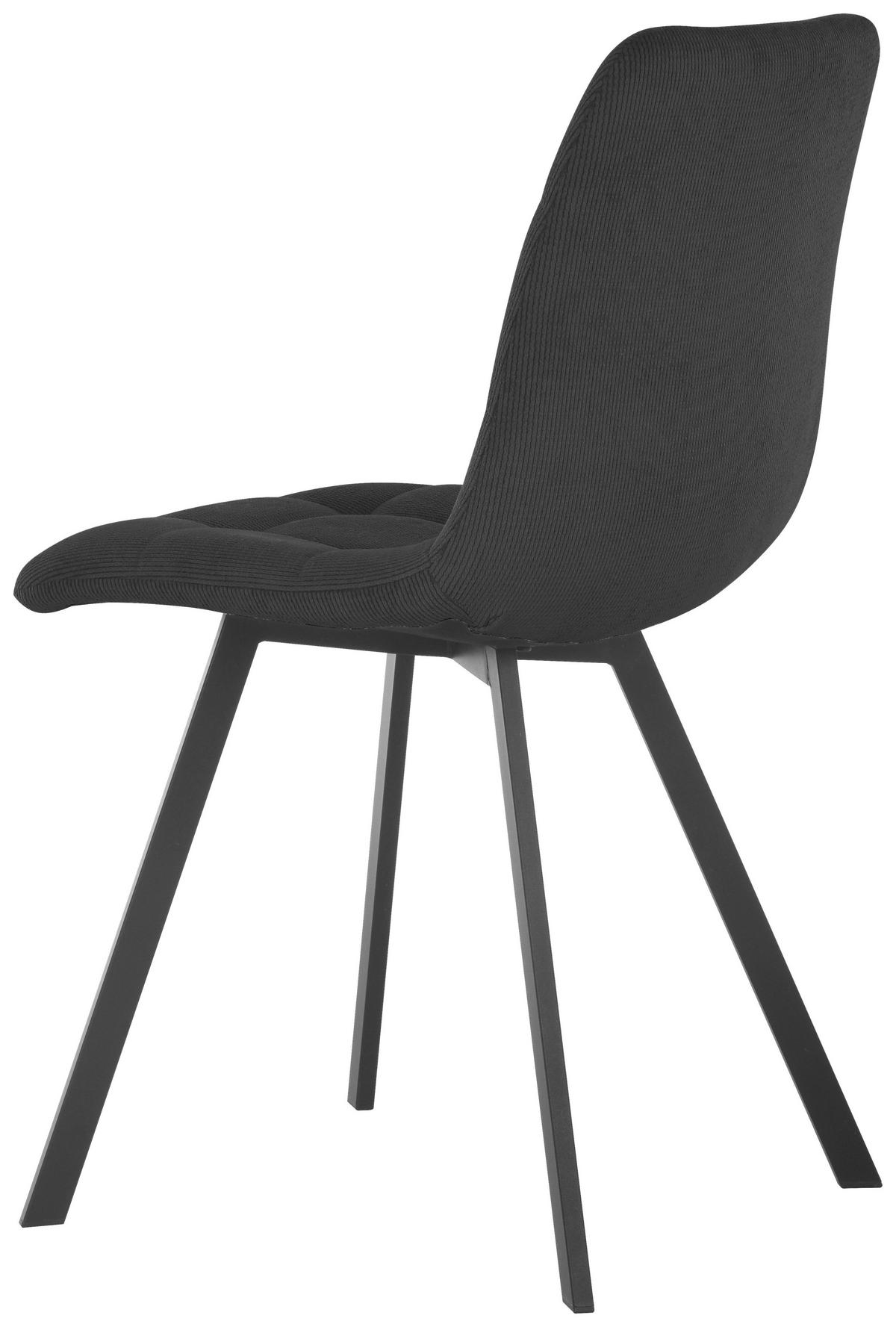 Stuhl Leon - Schwarz, LIFESTYLE, Holz/Textil (45/88/55cm) - Livetastic