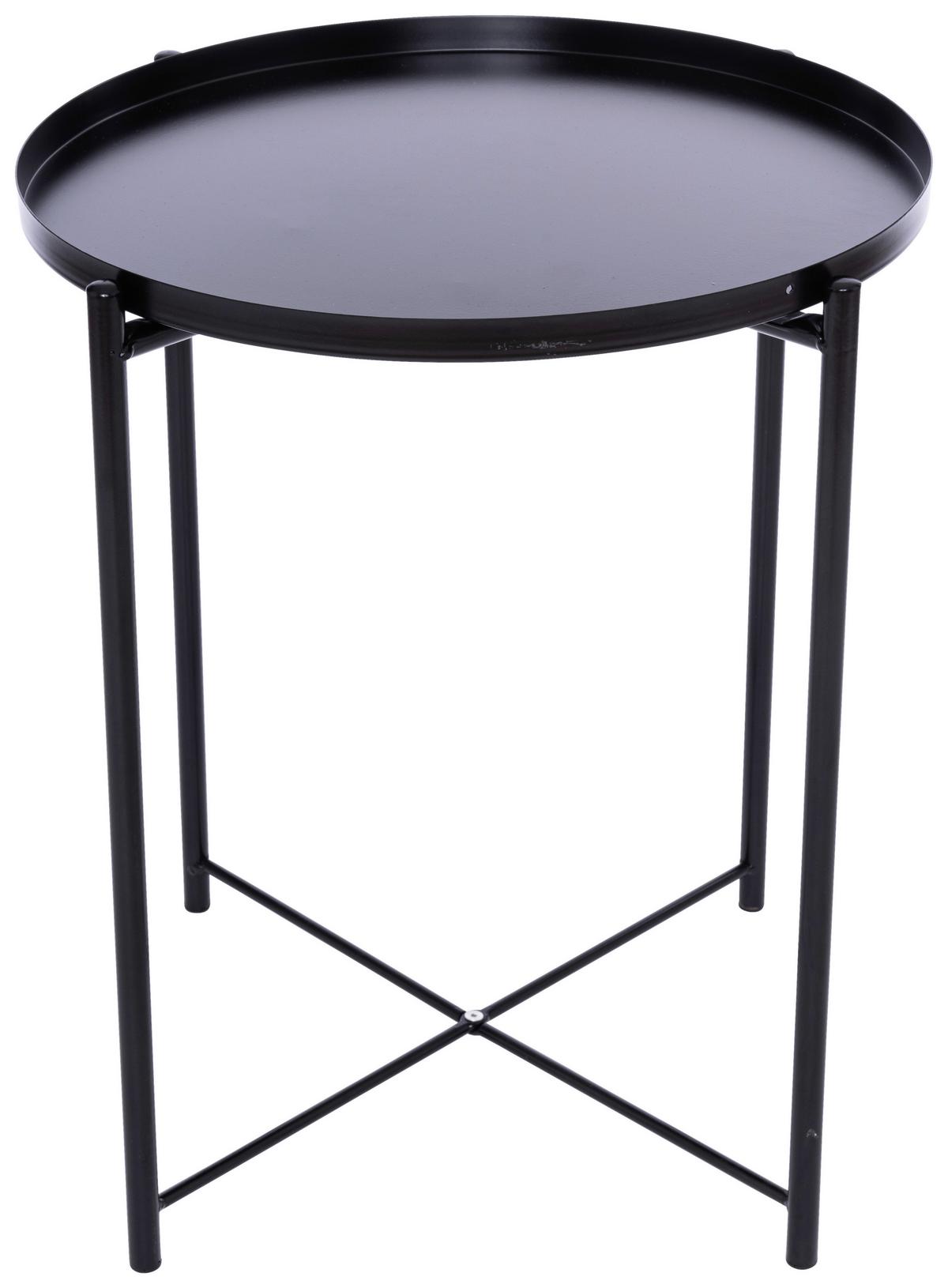 Beistelltisch Rund Jörg, Schwarz - Schwarz, MODERN, Metall (42/52/42cm)