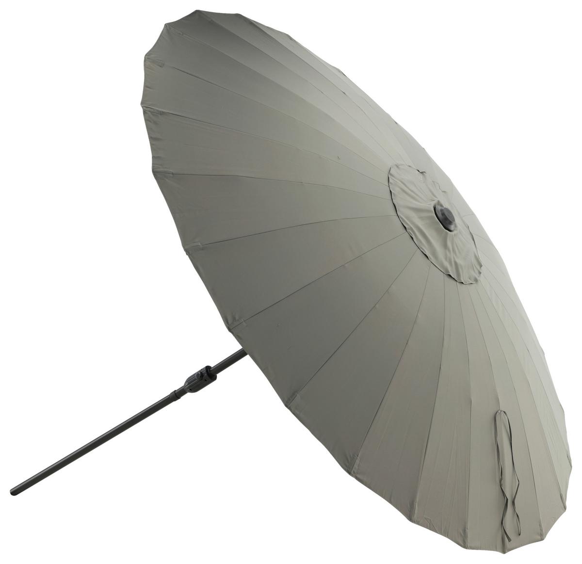 Sonnenschirm DM: 250cm H: 270cm Grau - Grau, KONVENTIONELL (270/270cm) - Gardenson