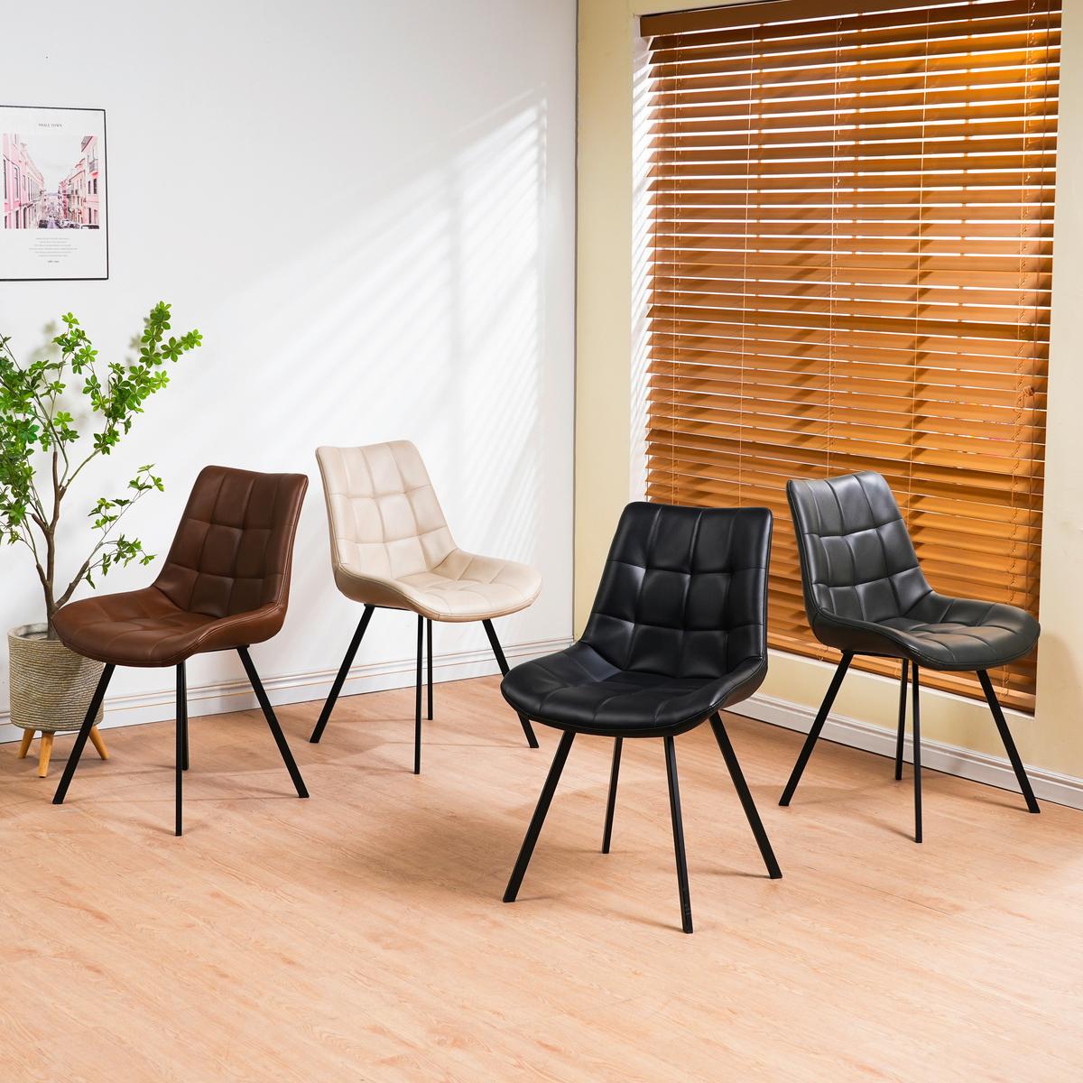 Stuhl Fritz Schwarz B: 54 cm - Schwarz, MODERN, Textil/Metall (54/86/62cm) - MID.YOU