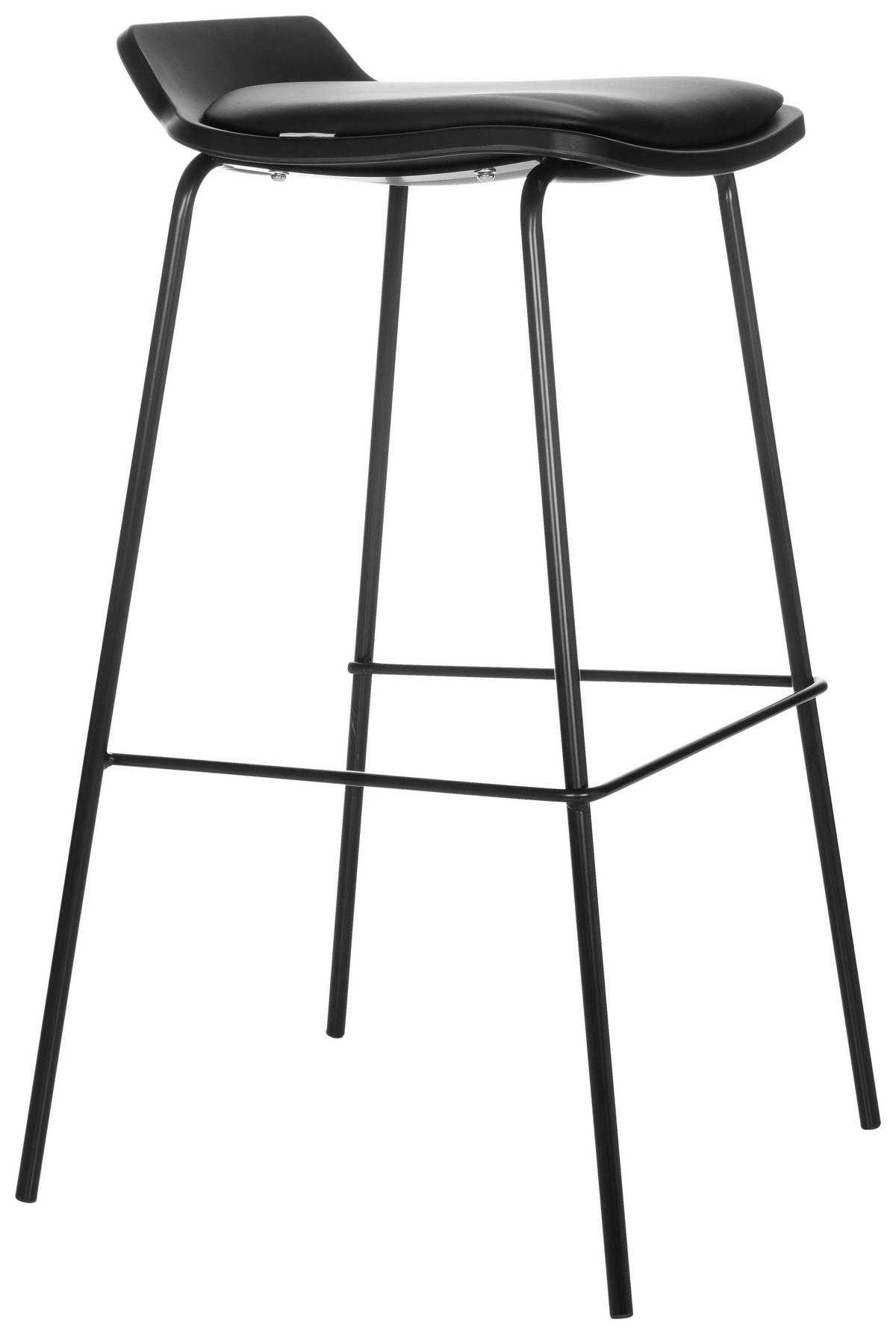 Barhocker Lonso 10 - Schwarz, Basics, Textil/Metall (47/82/49cm) - MID.YOU