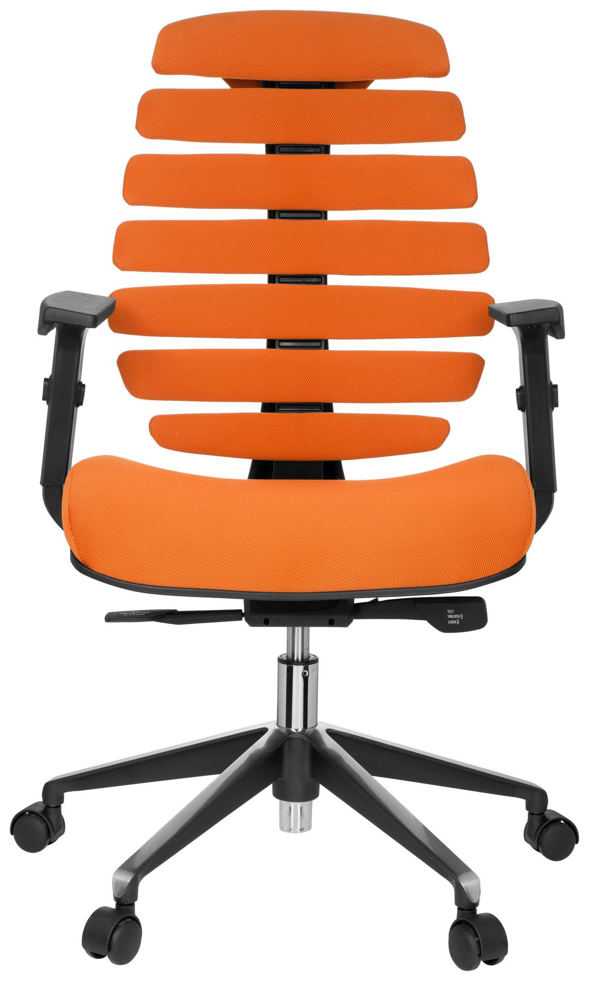 Drehstuhl Ergo Line Ii Orange - Schwarz/Orange, MODERN, Kunststoff/Textil (65/115/50cm) - MID.YOU