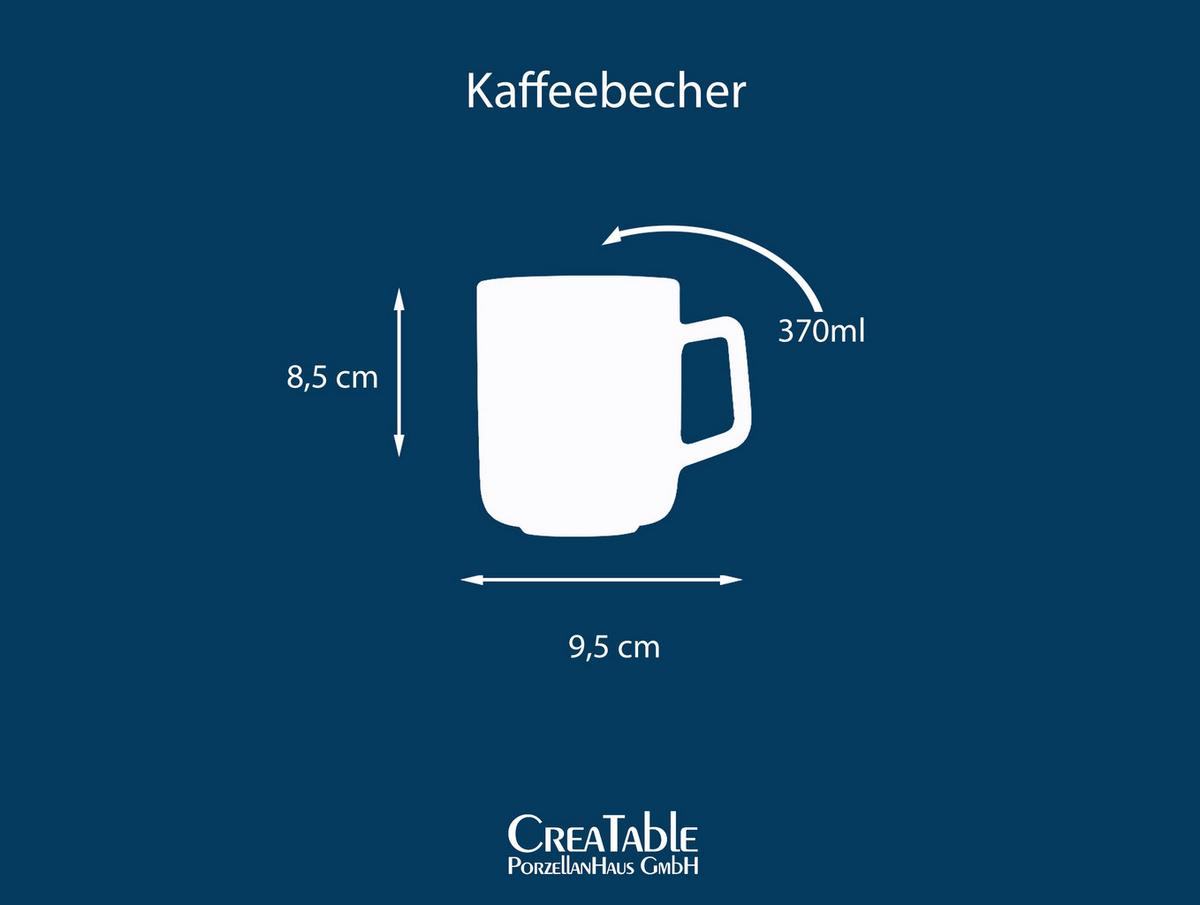 Kaffeebecher Steinzeug 370 ml 4 Stk. Blau/Grün YUKi - Blau/Grün, Basics, Keramik (16/9/10cm) - Creatable