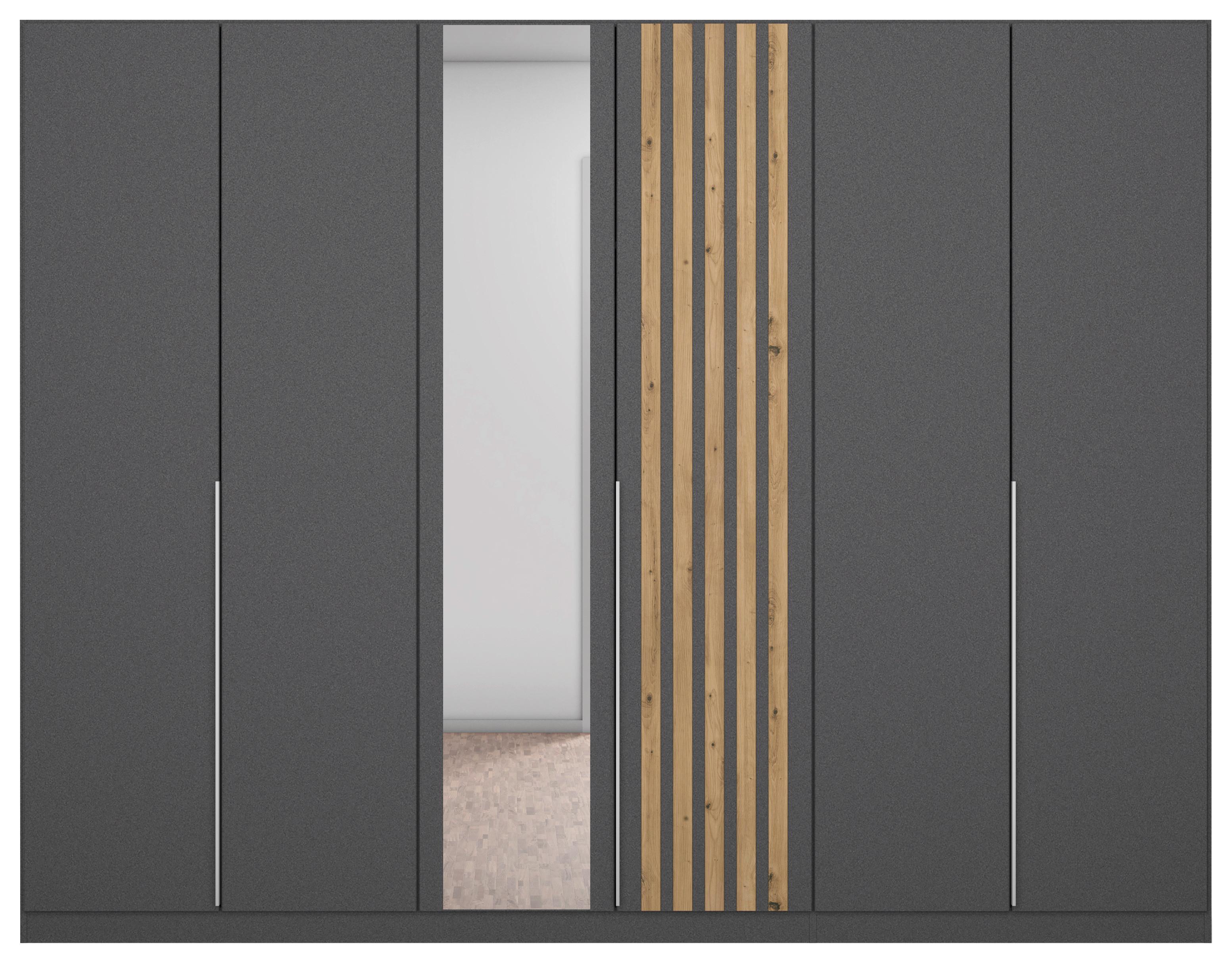 Drehtürenschrank 271 cm Lamella Grau/Eiche Dekor - Eiche Artisan/Grau, MODERN, Holzwerkstoff (271/210/54cm) - Rauch Möbel