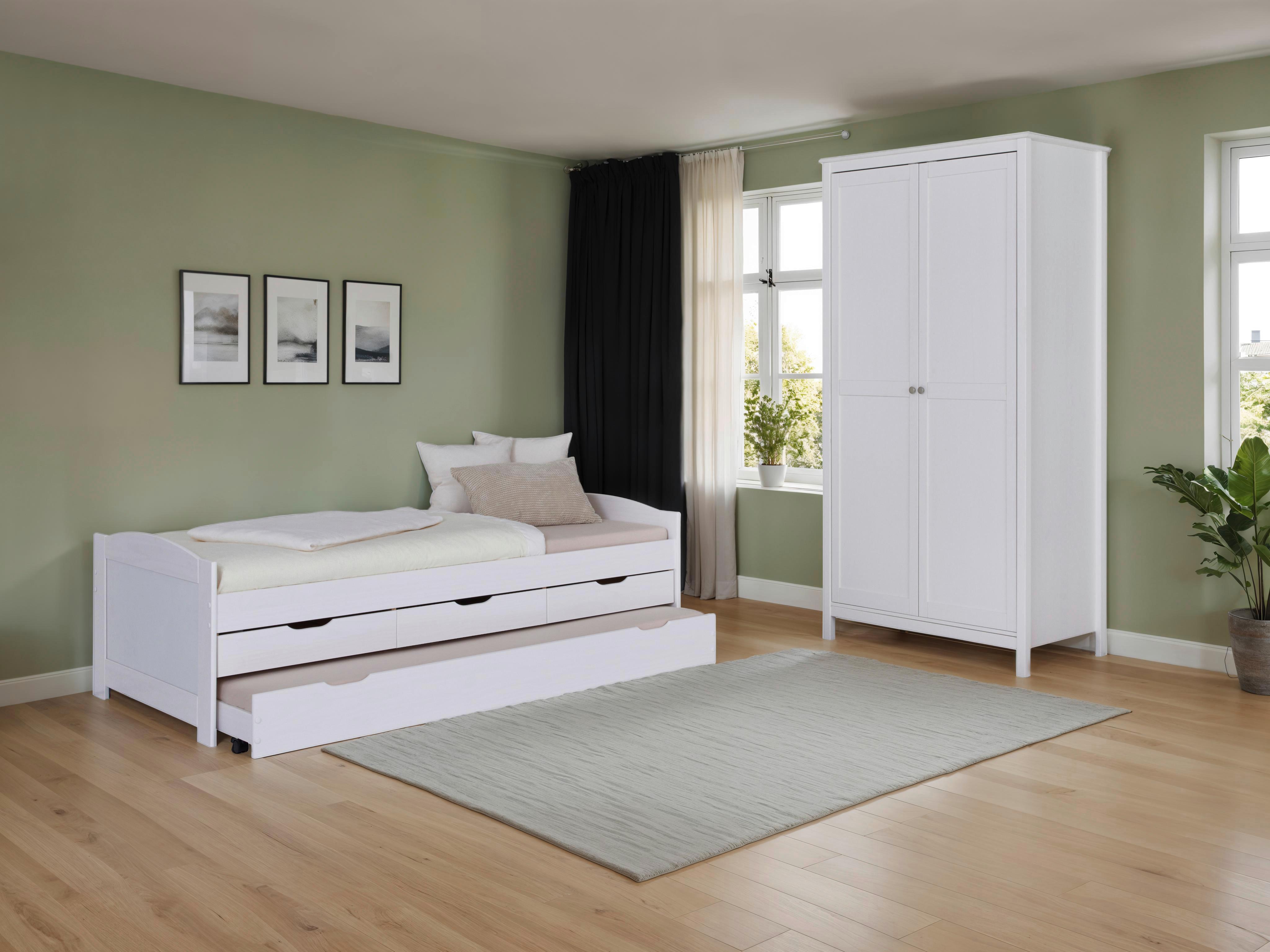 EINZELZIMMER Chilly Weiß 2-teilig - Weiß/Naturfarben, MODERN, Holz - MID.YOU
