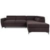 Ecksofa Lapis Dunkelbraun S: 255/217 Cm - Dunkelbraun/Schwarz, KONVENTIONELL, Textil (255/217cm) - MID.YOU
