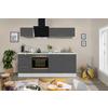 Küchenzeile mit Geräten 210 cm Grau/Weiß - Schwarz/Weiß, KONVENTIONELL, Holzwerkstoff (210cm) - Respekta