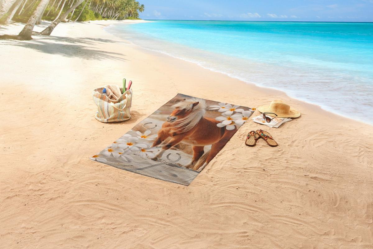 STRANDTUCH FABI - Sandfarben/Beige, Trend, Textil (75/150cm)