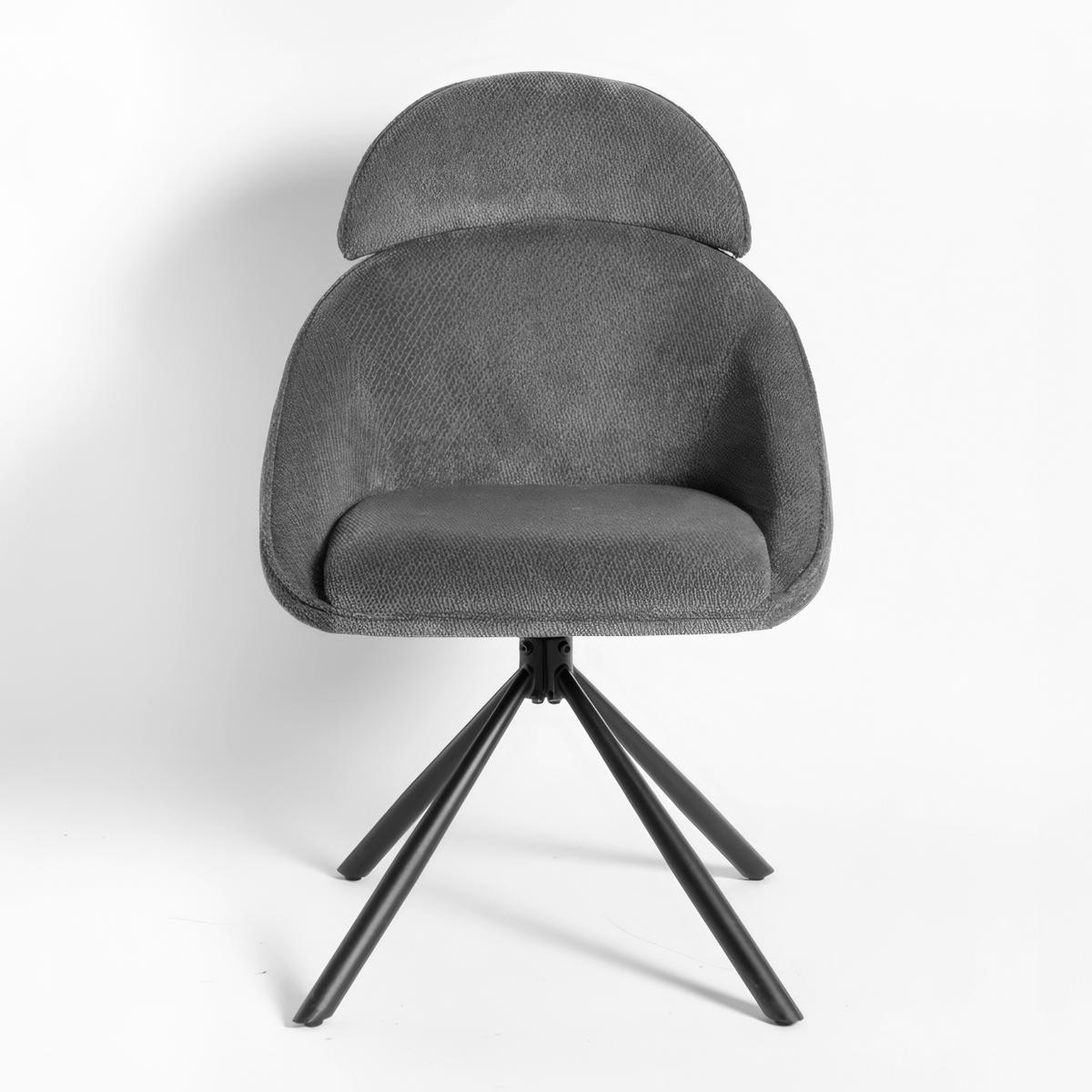 Stolička s podrúčkami Maira, tmavosivá, s látkovým poťahom - čierna/tmavosivá, Modern, kov/textil (59,5/93/66cm) - Bessagi Home